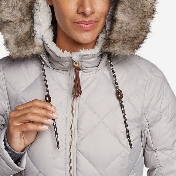 Eddie Bauer Lanely Hybrid Down Parka Jacket Gray - Picture 5 of 16